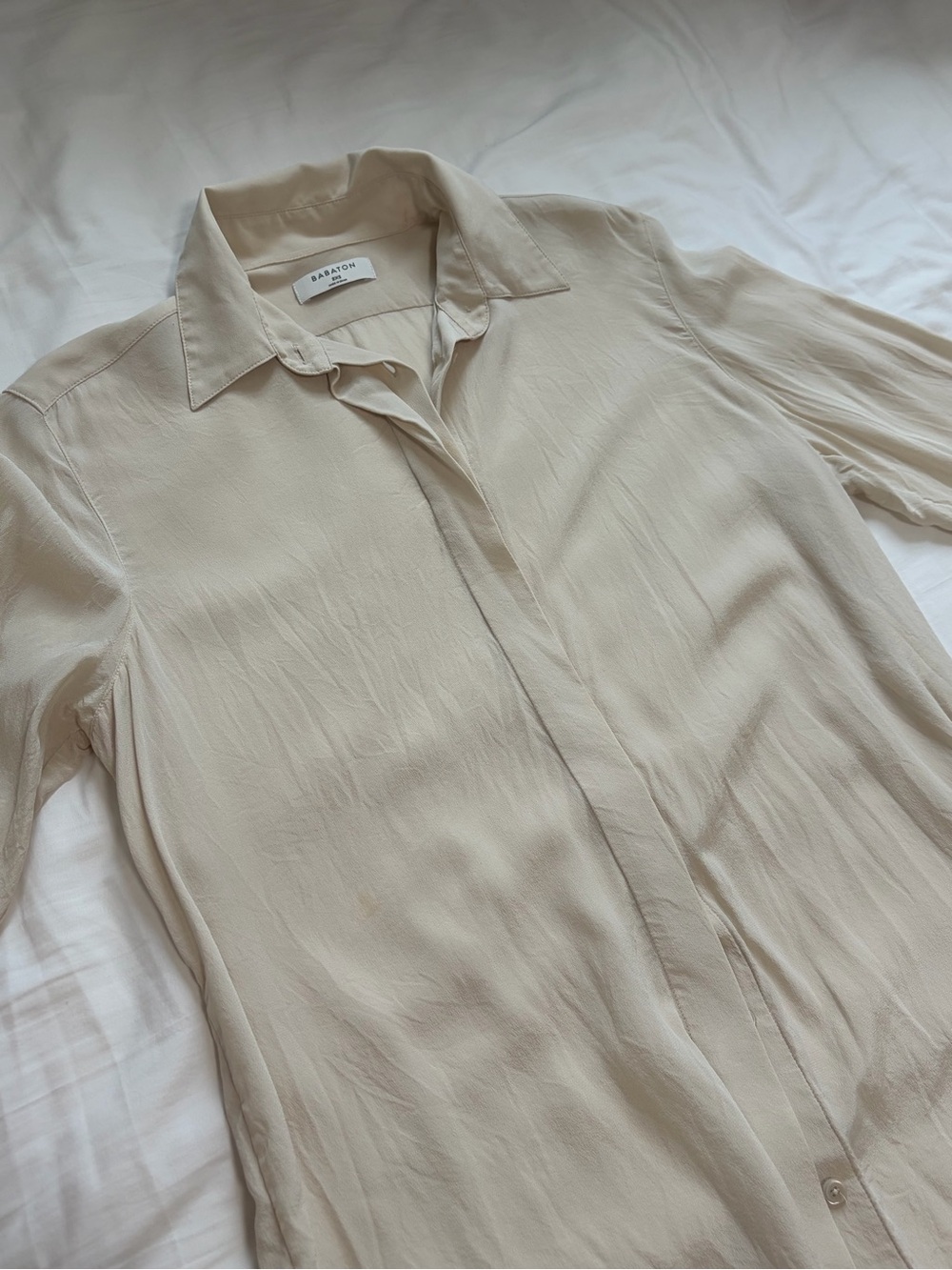 Babaton Beige Button Down Shirt